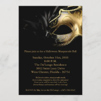 5x7 Halloween Masquerade Ball Mask Invitation