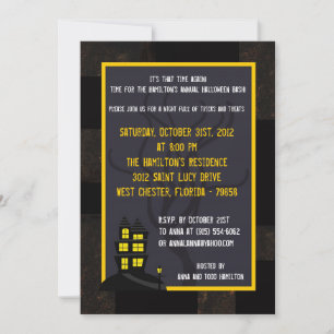 5x7 Haunted House Halloween Party Invitation