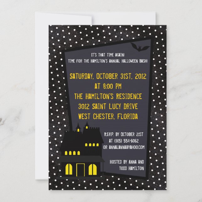 5x7 Haunted House Halloween Party Invitation (Front)