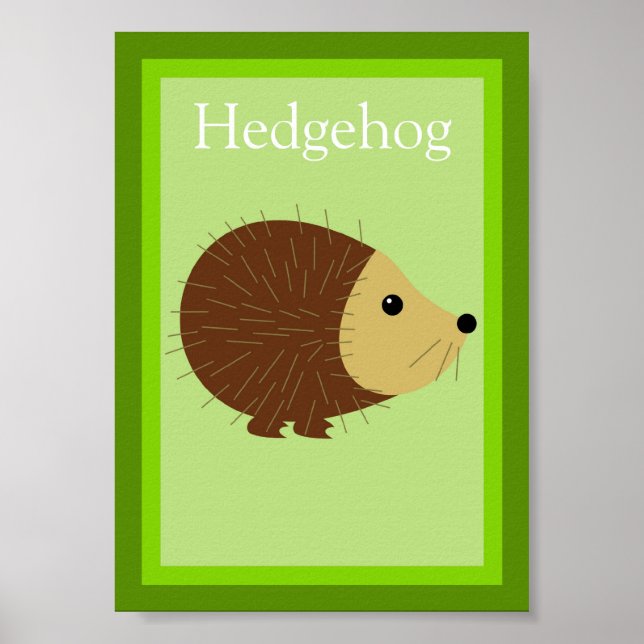 5X7 Hedgehog Forest Friends Wall Art (Front)