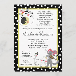 5x7 Hey Diddle Didd Nursery Baby Shower Invitation