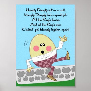 5x7 Humpty Dumpty Rhyme Kids Room Wall Art by thepapergenius at Zazzle