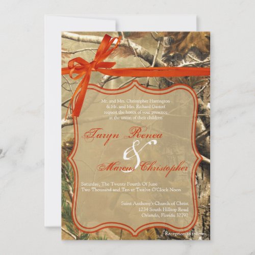 5x7 Hunters Camoflouge Camo Wedding Invitation