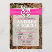 5x7 Hunting Deer Doe Buck Camo Wedding Invitation