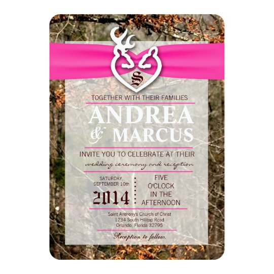 5x7 Hunting Deer Doe Buck Camo Wedding Invitation | Zazzle.com