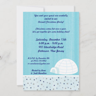 5x7 Icy Igloo Baby Blue Invitation