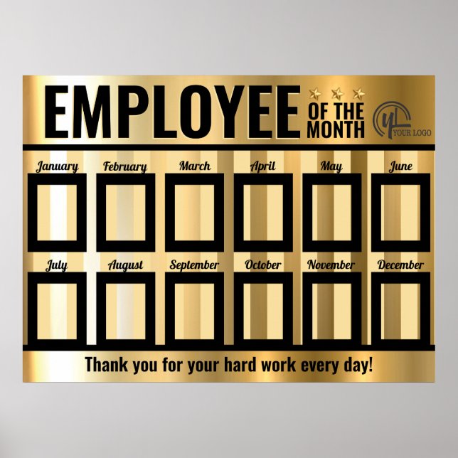 5x7 inch photo employee of the month recognition poster (Front)