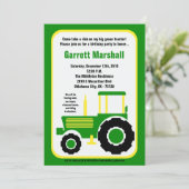 5x7 John Green Farm Tractor Birthday Invitation (Standing Front)
