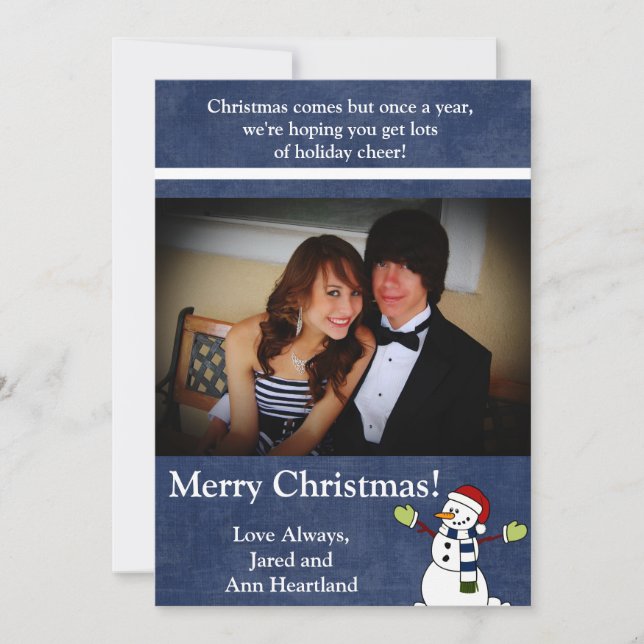 5x7 Jolly Winter Snowman Christmas Invitation (Front)