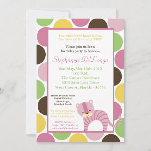 5x7 Jungle Queen Tiger Birthday Party Invitation