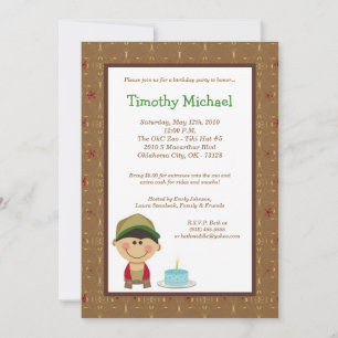 5x7 Kid Boy Birthday Party Invitation