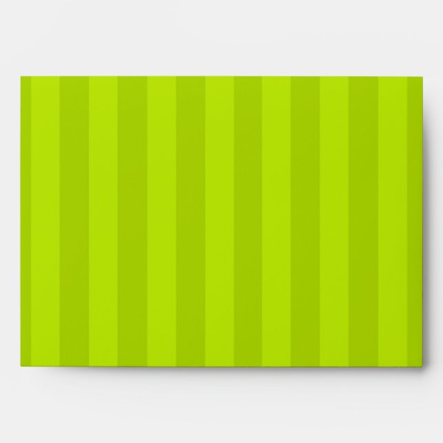 5x7 Lime Green Stripe Outside Purple Insi Envelope (Front)