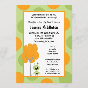 5x7 Little Monster Baby Shower Invitation