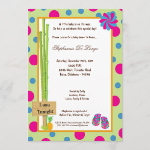 5x7 Luau Baby Shower Invitation