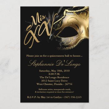 5x7 Masquerade Mask 15 Quinceanera Ball Invitation by AnnLeeDesigns at Zazzle