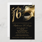 5x7 Masquerade Mask Sweet 16 Birthday Invitation (Front/Back)