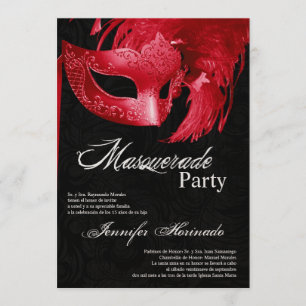 5x7 Masquerade Quinceanera Birthday Invitation