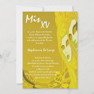 5x7 Masquerade Quinceanera Birthday Invitation