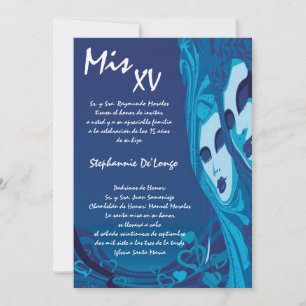 5x7 Masquerade Quinceanera Birthday Invitation