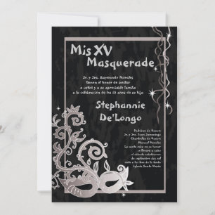 5x7 Masquerade Quinceanera Birthday Invitation