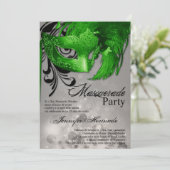 5x7 Masquerade Quinceanera Birthday Invitation (Standing Front)