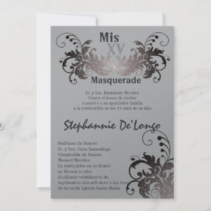 5x7 Masquerade Quinceanera Birthday Invitation