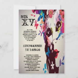 5x7 Masquerade Quinceanera Birthday Invitation