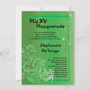 5x7 Masquerade Quinceanera Birthday Invitation