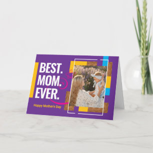 5x7" Modern Custom Photo Mother's Day Card for Mom