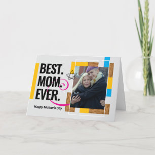 5x7" Modern Custom Photo Mother's Day Card for Mom