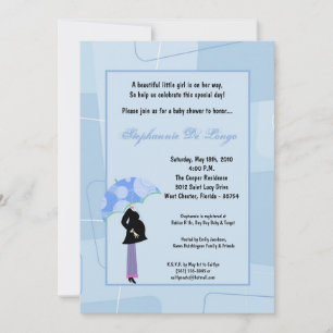 5x7 Modern Mod Mom Shopping Baby Shower Invitation