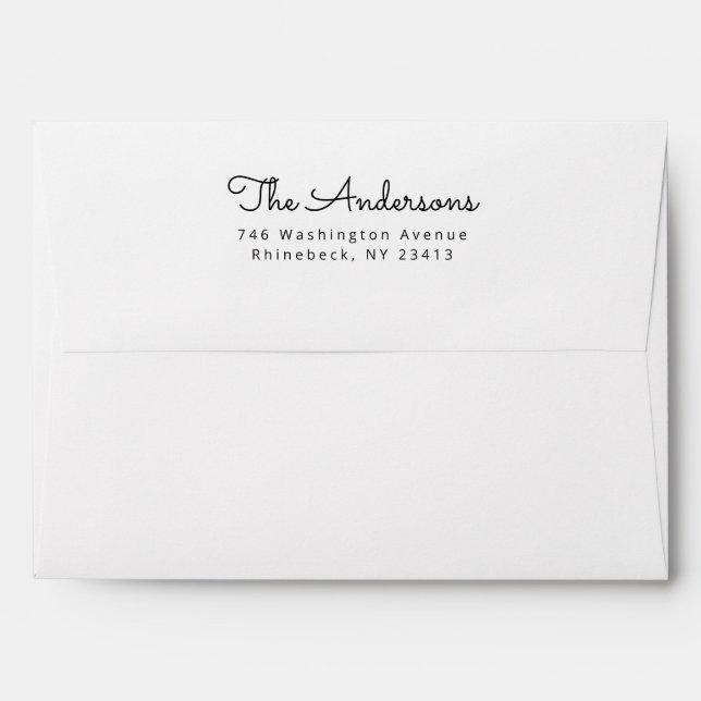 5x7 Modern Whimsical Typography Return Address Envelope (Back (Top Flap))