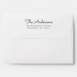 5x7 Modern Whimsical Typography Return Address Envelope