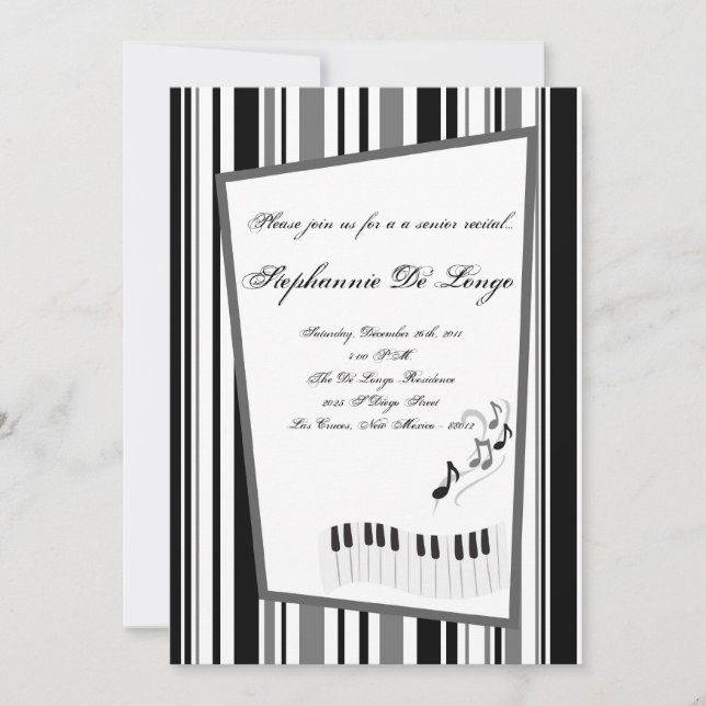 5x7 Music Notes Invitation (Front)