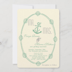5x7 Nautical Knot Anchor Tiff Wedding Invitation