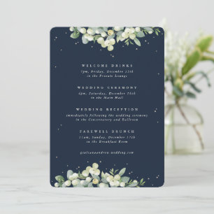 5x7 Navy Snowberry+Eucalyptus Wedding Itinerary