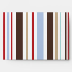 5x7 Nojo Stripe Outside Red Inside Envelope