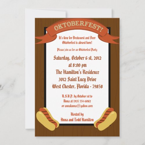 5x7 Oktoberfest Invitation