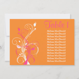 5x7 Orange Pink White Floral Card
