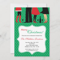 5x7 Wrapping Paper Bow Christmas Party Invitation