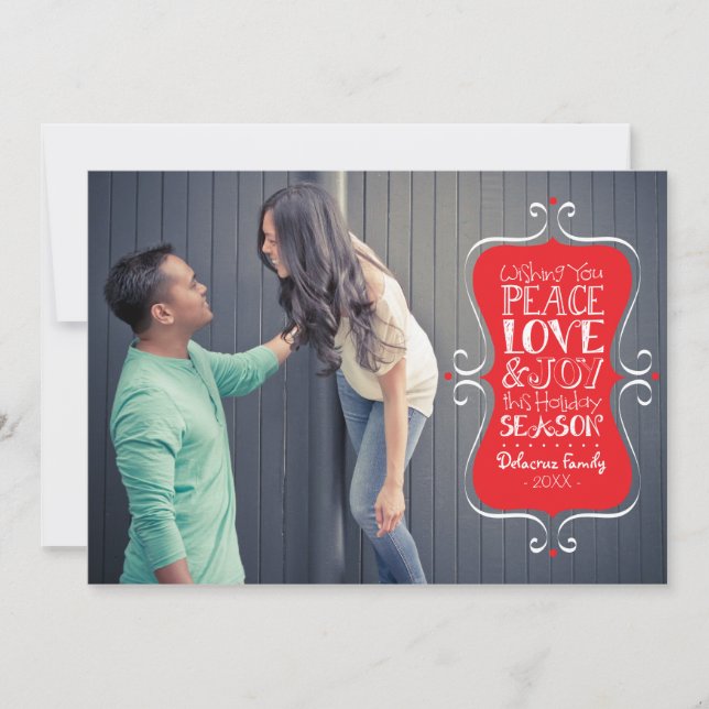 5x7 Peace, Love & Joy Frame Photo Card (Front)