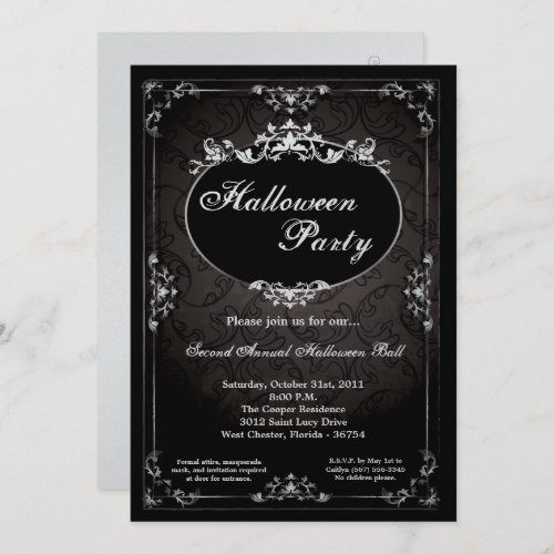 5x7 Pendant Broach Halloween Party Invitation