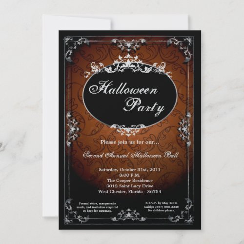 5x7 Pendant Broach Halloween Party Invitation