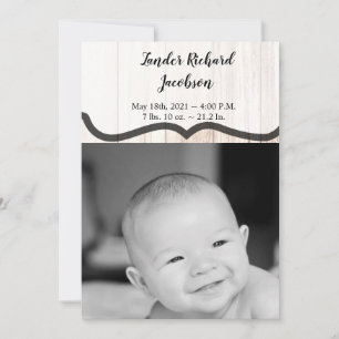 5x7 Photo Birth Announcement Army boots country ru