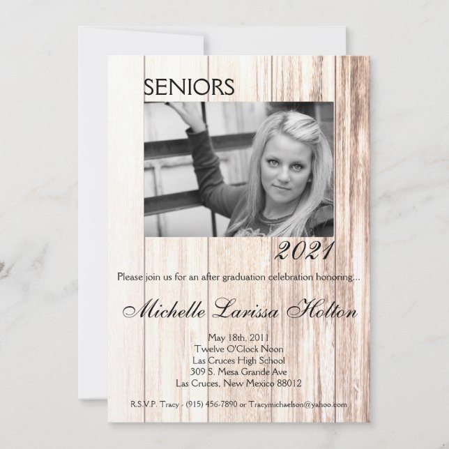 5x7 Photo Graduation Party Invitation boots countr (Front)