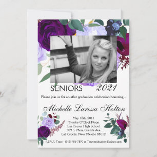5x7 Photo Graduation Party Invitation Lavender Hib