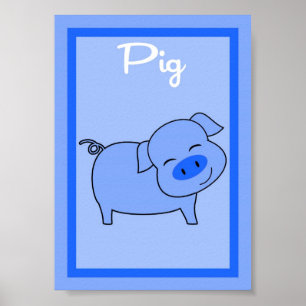 5X7 Pig Barn Yard Boys Wall Art