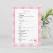 5x7 Pink Baby Trivia Shower Game (Standing Front)