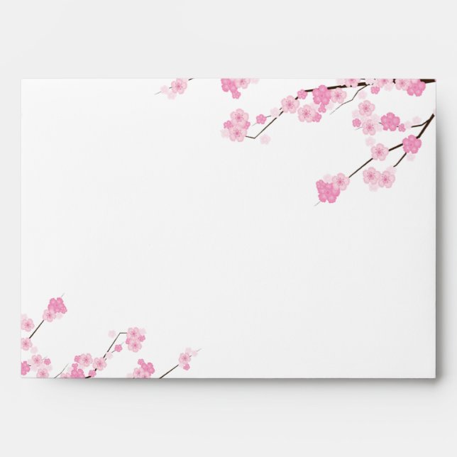 5x7 Pink Cherry Blossom Branch Envelope (Front)