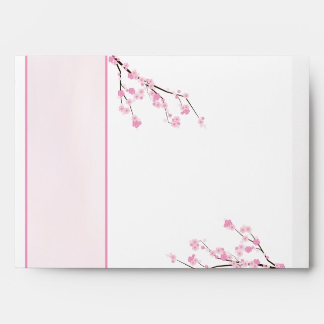5x7 Pink Cherry Blossom with Bar Envelope (Front)